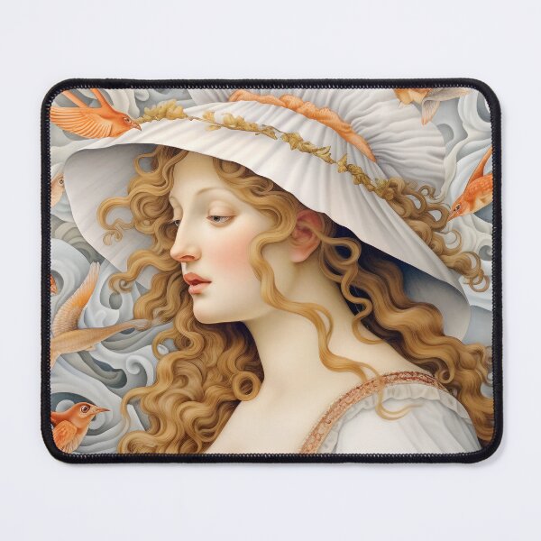 Item preview, Hello Summer: Botticelli-inspired Summer Goddess Amidst Waves and Red Flying Fish designed and sold by Evelyn Carter.