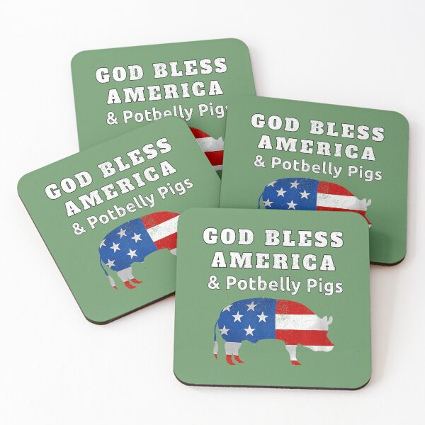 Item preview, God Bless America & Pot Belly Pigs Cute American Pig 		 designed and sold by exmtbulkuwi22.