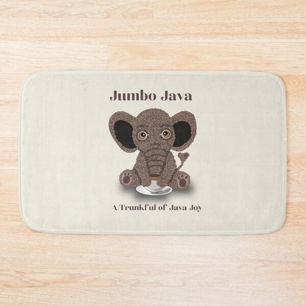 Item preview, Coffee Lovers-Jumbo Java- A Trunkful of Java Joy-Coffee gifts- Coffee Art -Cute Elephant-Coffee Bean Art designed and sold by artcolory.