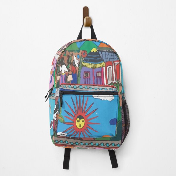 Item preview, Amate bark painting mexican folk art ethnic boho chic design bold colors landscape designed and sold by T-Mex.