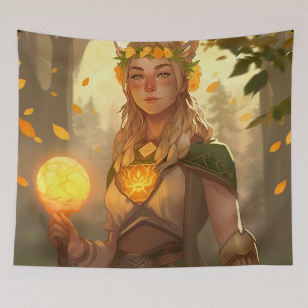 Item preview, Cartoon Sun Fire Elf - Celebrate the Longest Day in Summer. designed and sold by TheDigitalAnvil.