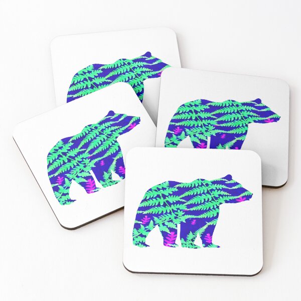 Item preview, Pretty Fern Wild Bear image in watercolour designed and sold by WallabyJelly.