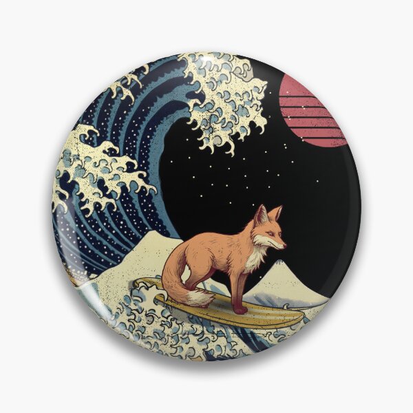 Artikelvorschau, Red Fox Kanagawa Japanese Surfing Wave entworfen und verkauft von rafaeltto.