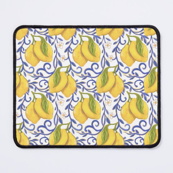 Item preview, Lemon Delight Hand-Painted Mediterranean Tile Style Citrus Pattern designed and sold by Kraina.