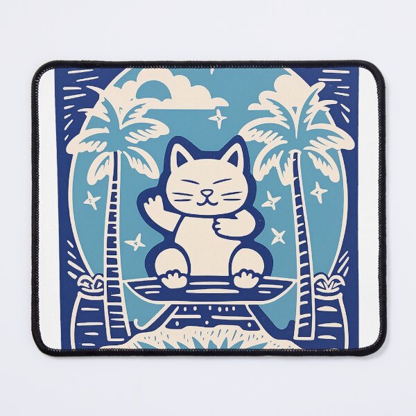 Item preview, Linocut Aloha Cat designed and sold by Kona Cat Creationz.