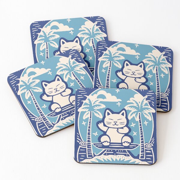 Item preview, Linocut Aloha Cat designed and sold by Kona Cat Creationz.