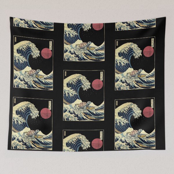 Item preview, Sea Turtle Kanagawa Japanese Surfing Wave designed and sold by rafaeltto.