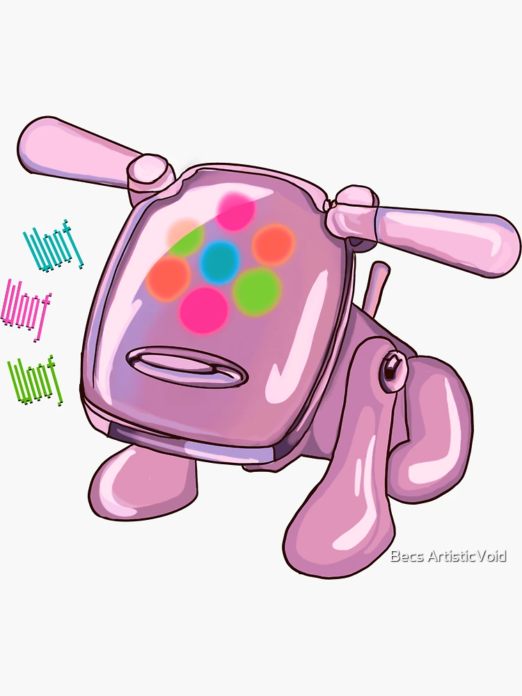 Neon Y2k 2000’s Nostalgic Toys Robot Dog- idog | Sticker