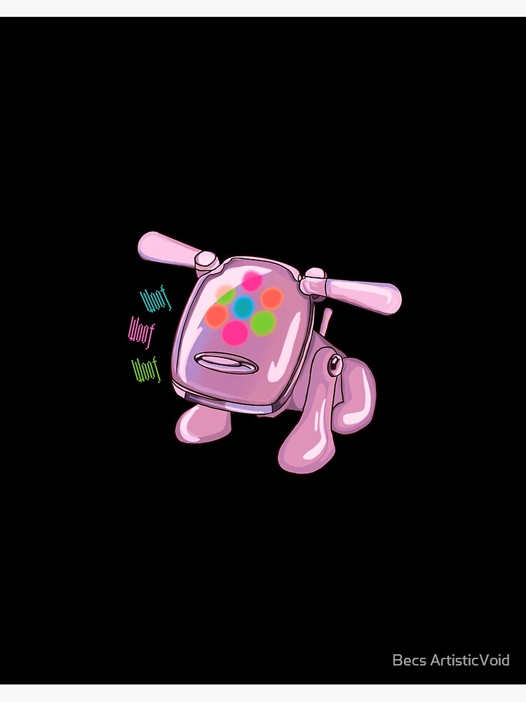 Neon Y2k 2000’s Nostalgic Toys Robot Dog- idog | Art Board Print