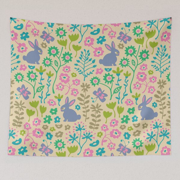 Item preview, BUNNY RABBIT Cute Baby Animal with Flowers in Pastel Lavender Purple - Kids Easter Spring and 2023 Year of the Rabbit - UnBlink Studio by Jackie Tahara designed and sold by Jackie Tahara of UnBlink Studio.