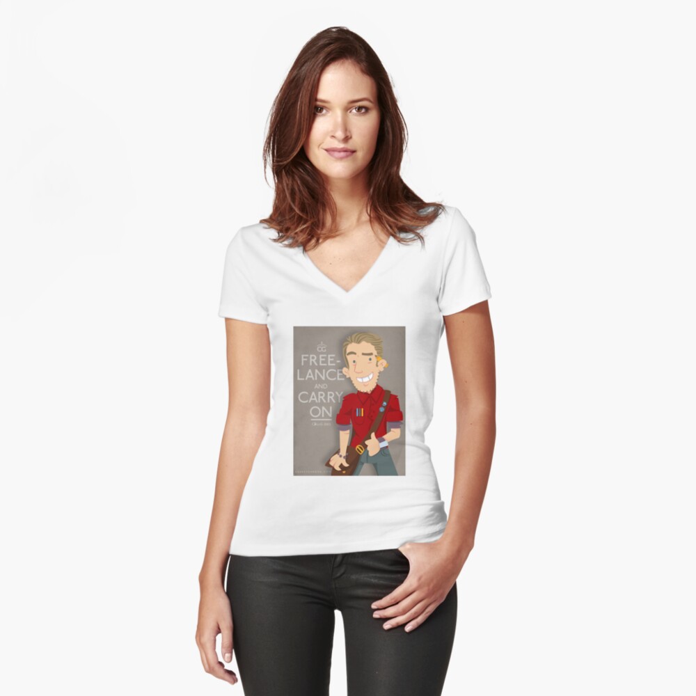 Item preview, Fitted V-Neck T-Shirt designed and sold by cgsketchbook.