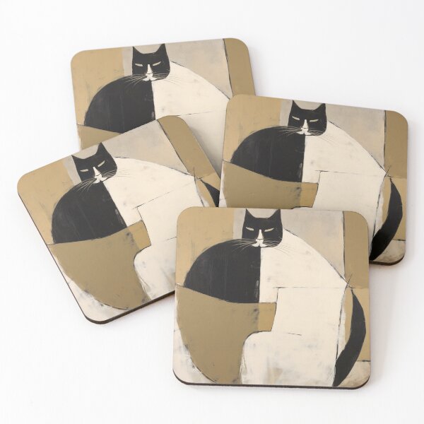 Item preview, fat cat painting, motherwell-inspired designed and sold by Si Ying.