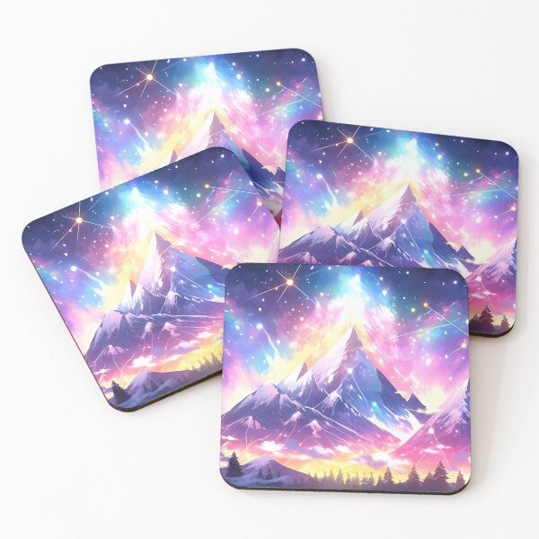 Item preview, Celestial Summits: Galactic Mountain Landscape designed and sold by Cosmic-Canvases.