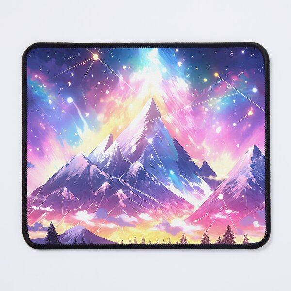 Item preview, Celestial Summits: Galactic Mountain Landscape designed and sold by Cosmic-Canvases.