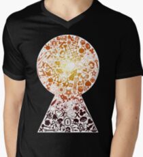 Kingdom Hearts - Keyhole (orange) V-Neck T-Shirt