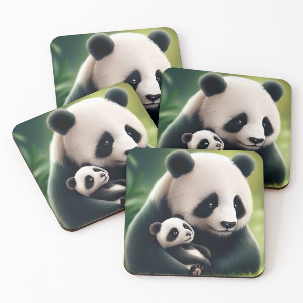 Item preview, Panda Bear with Cub - Cute Baby Animals designed and sold by baby-animal-art.