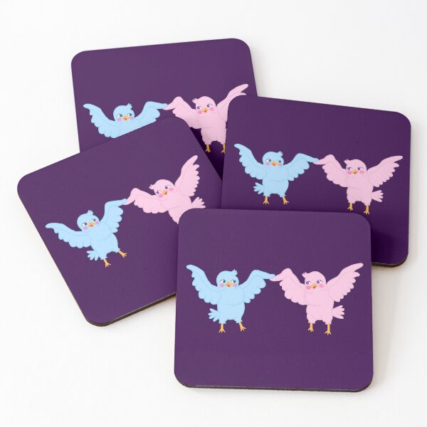 Item preview, Cute Cartoon Dancing Blue and Pink Birds designed and sold by Deborah Camp.