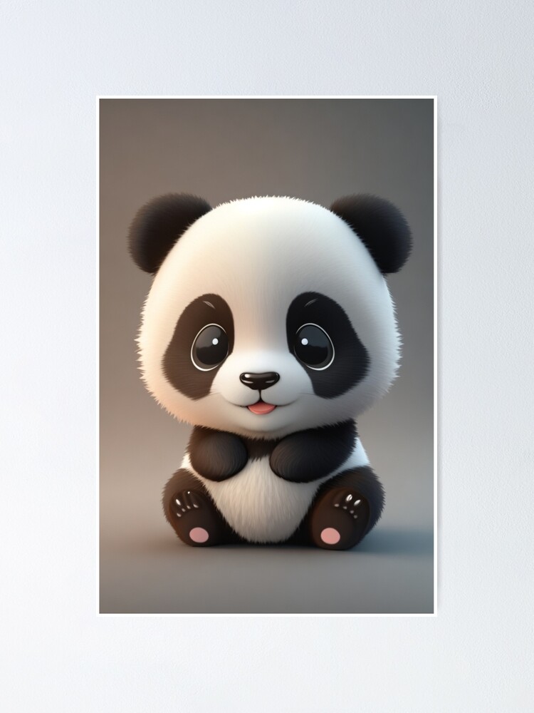 Panda Sitting Kawaii Chibi Graphic · Creative Fabrica