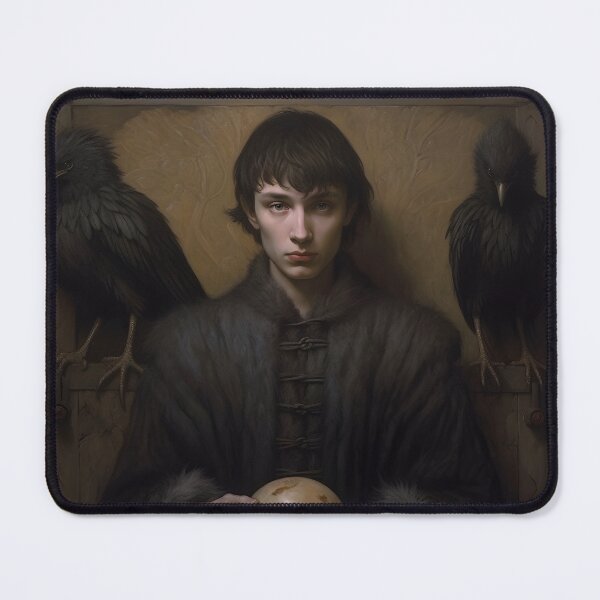 Item preview, Mystic Boy with Ravens and Dragon Egg - Stark Inspired Fantasy Art designed and sold by nightfallcanvas.