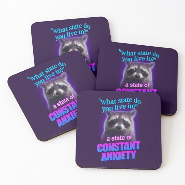 Item preview, What state do you live in? a state of constant anxiety raccoon word art designed and sold by snazzyseagull.