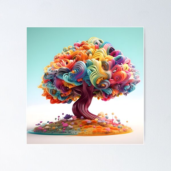 Item preview, multicolored tree designed and sold by Banna Baber.