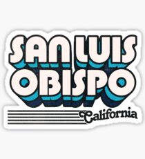 San Luis Obispo, California | Retro Stripes Sticker