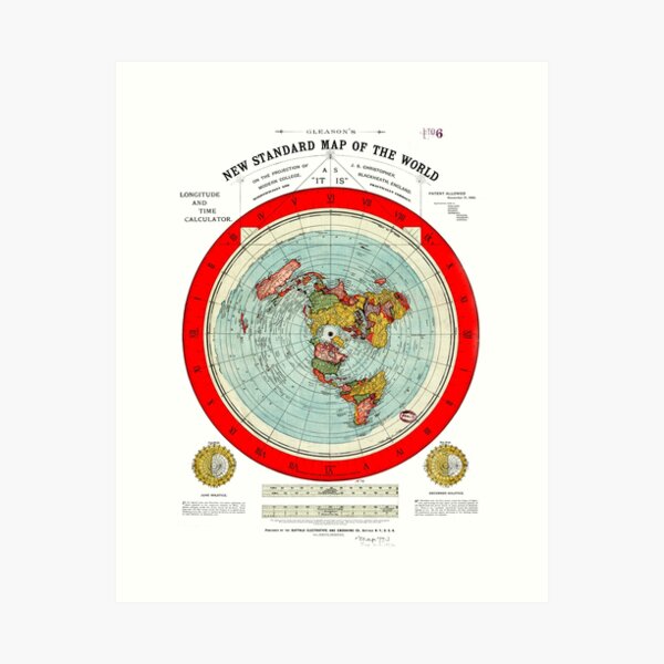 Vista previa del artículo con la obra «EL NUEVO MAPA ESTÁNDAR DEL MUNDO DE GLEASON», diseñado y vendido por isopsephism.