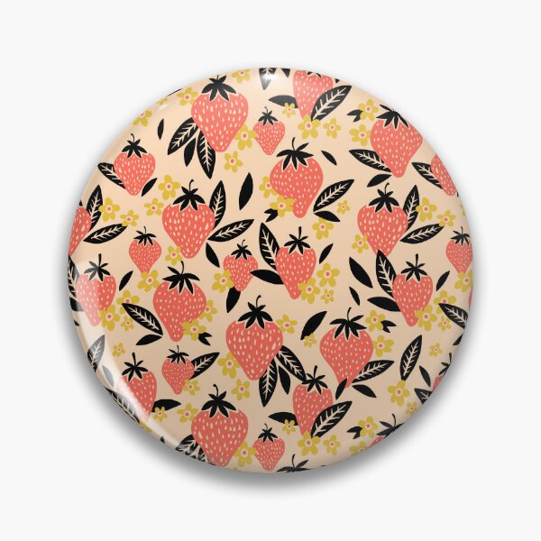 Item preview, Strawberry Blooms – Yellow & Black designed and sold by Cat Coquillette.