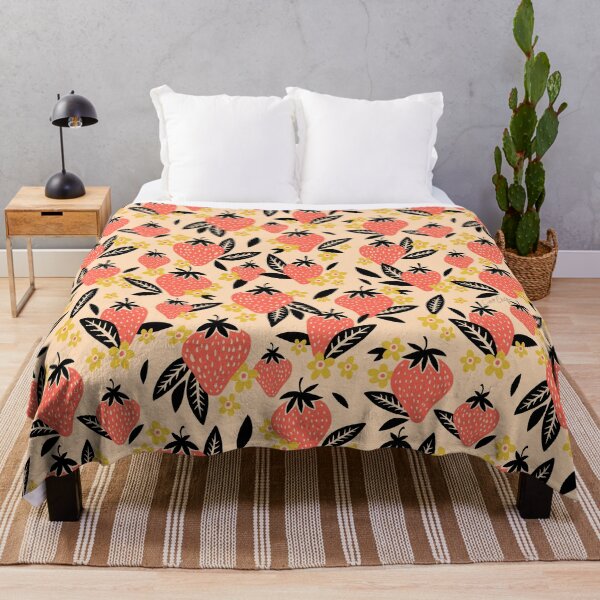 Item preview, Strawberry Blooms – Yellow & Black designed and sold by Cat Coquillette.