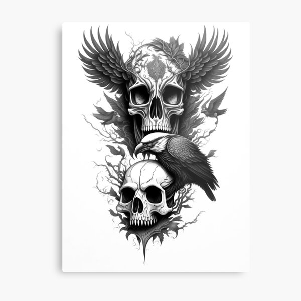 Wicked skeleton raven design I did  George Barron Tattoo  Facebook