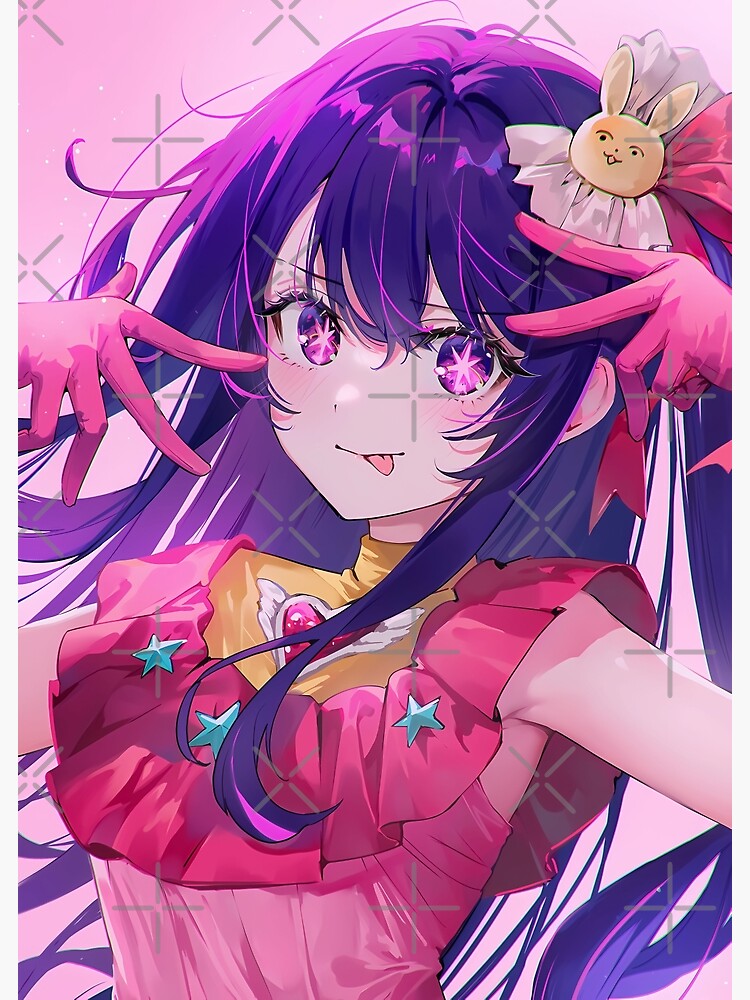 Adorable Kawaii Idol Anime Girl With Purple Hair and (Instant