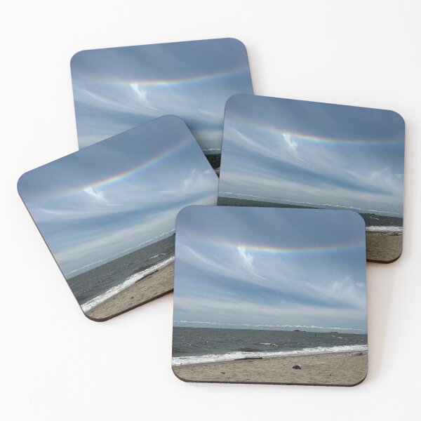 Item preview, Niantic, Connecticut coast beach, rainbow seascape summer original photography  designed and sold by Paintingladycat.