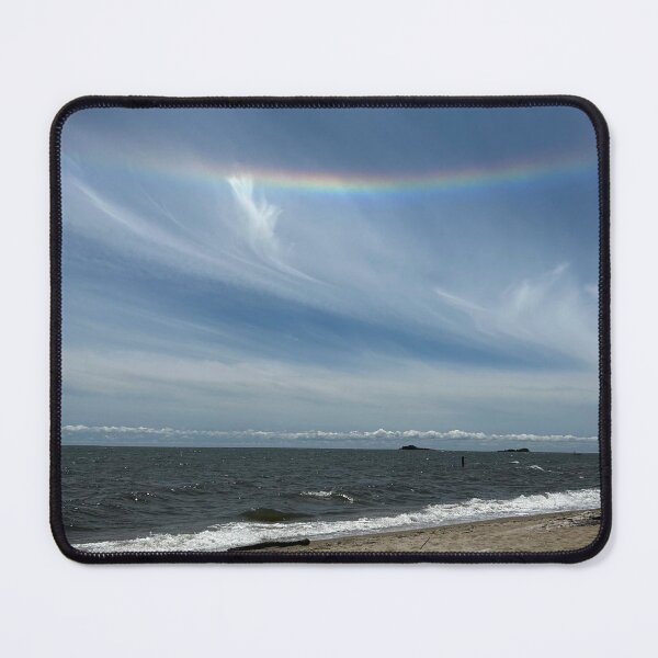 Item preview, Niantic, Connecticut coast beach, rainbow seascape summer original photography  designed and sold by Paintingladycat.
