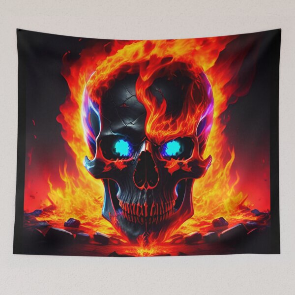 Item preview, fire skull designed and sold by Artcolage87.