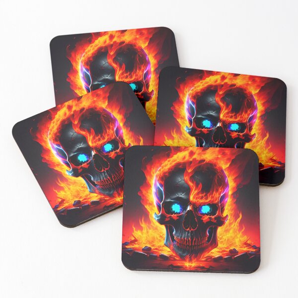 Item preview, fire skull designed and sold by Artcolage87.