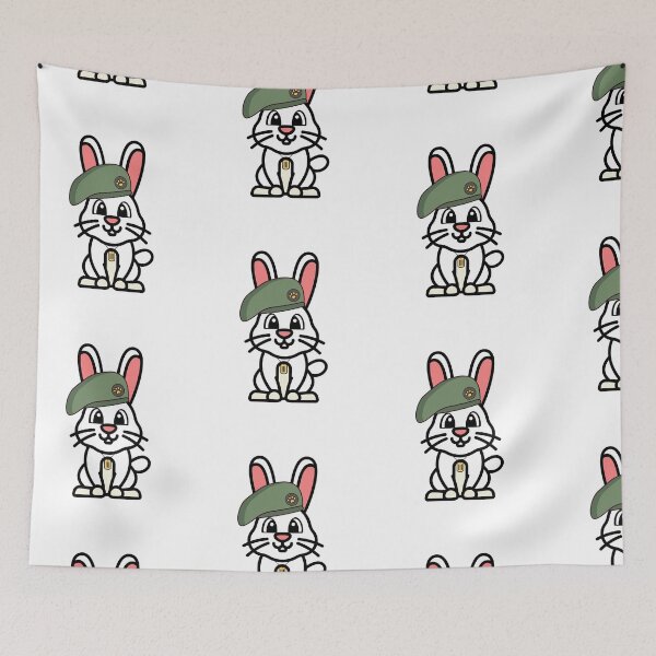 Item preview, Cute Furry Bunny green beret designed and sold by Pet Station.