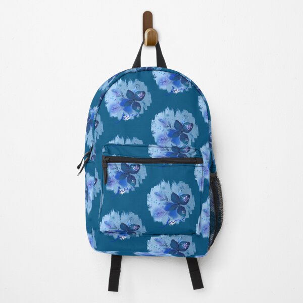 Item preview, love and charm of blue flowers, Illustration of beautiful flowers and leaves with a background of paint strokes. designed and sold by Malogue.