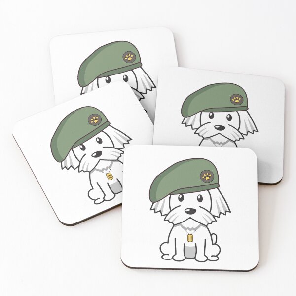 Item preview, Cute White Dog green beret designed and sold by Pet Station.
