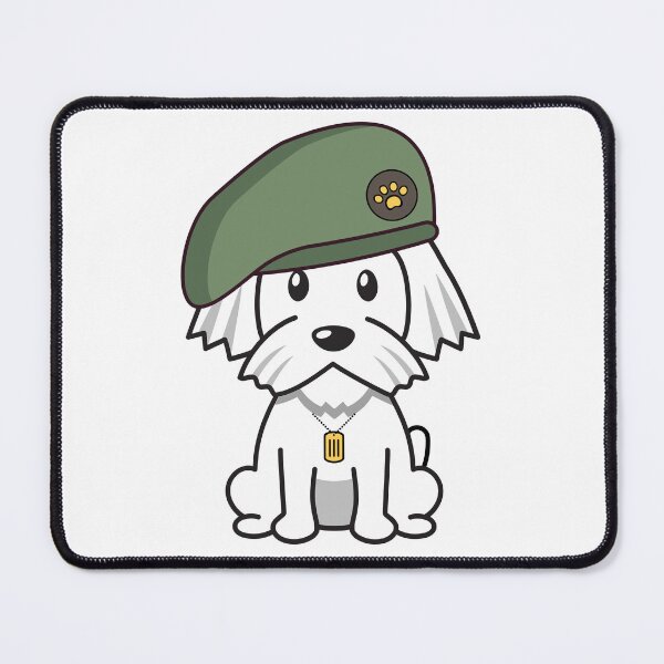 Item preview, Cute White Dog green beret designed and sold by Pet Station.