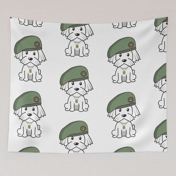 Item preview, Cute White Dog green beret designed and sold by Pet Station.