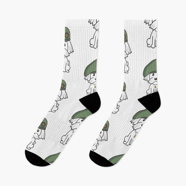 Item preview, Cute White Dog green beret designed and sold by Pet Station.