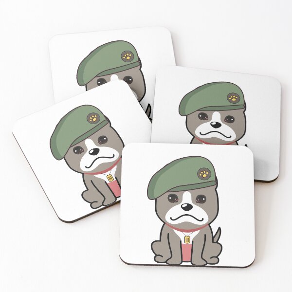 Item preview, Cute Grey Dog green beret designed and sold by Pet Station.