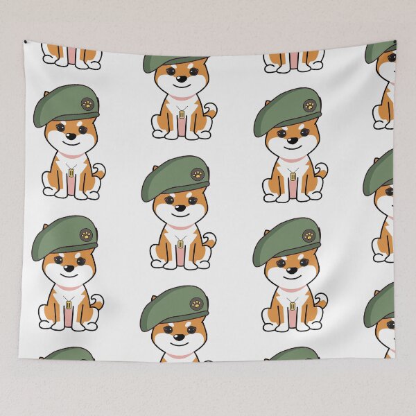 Item preview, Cute orange Dog green beret designed and sold by Pet Station.