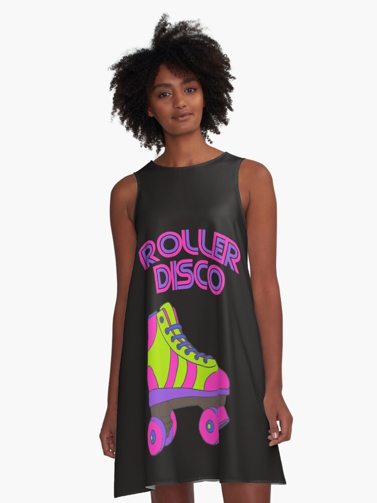 Roller Disco Skates 70s 80s Neon Party Shirt A Line Dress By Barnissim Redbubble Roller Disco Skates 70s 80s Neon Party Shirt A Line Dress By Barnissim Redbubble
