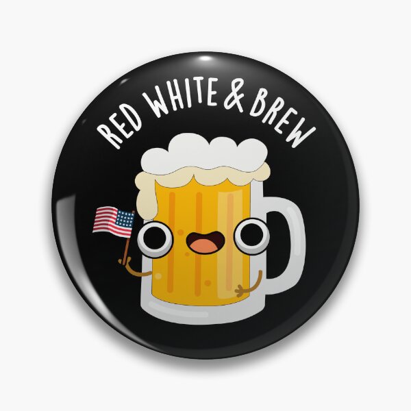 Item preview, Red White And Brew Funny Beer Puns (Dark BG) designed and sold by punnybone.