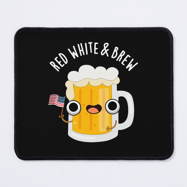 Item preview, Red White And Brew Funny Beer Puns (Dark BG) designed and sold by punnybone.