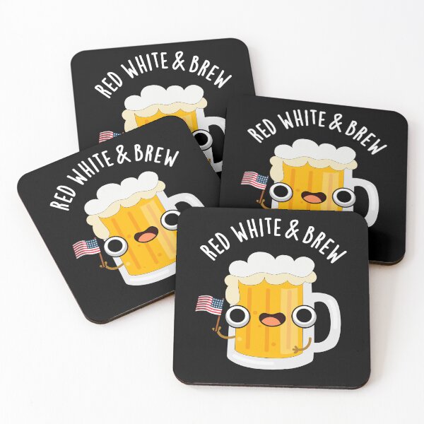 Item preview, Red White And Brew Funny Beer Puns (Dark BG) designed and sold by punnybone.