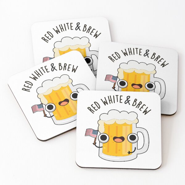 Item preview, Red White And Brew Funny Beer Puns  designed and sold by punnybone.