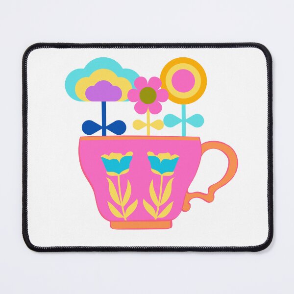 Item preview, Retro flower bouquet in pink flower teacup. designed and sold by ByTaraLouise.