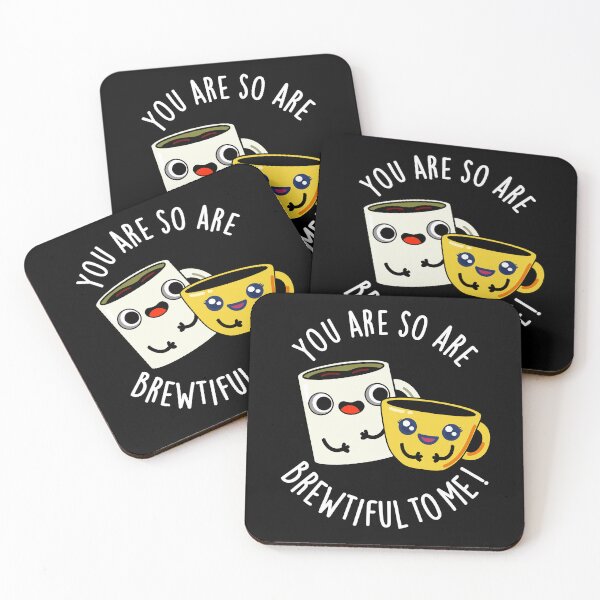 Item preview, You Are So Brewtiful To Me Funny Coffee Puns (Dark BG) designed and sold by punnybone.